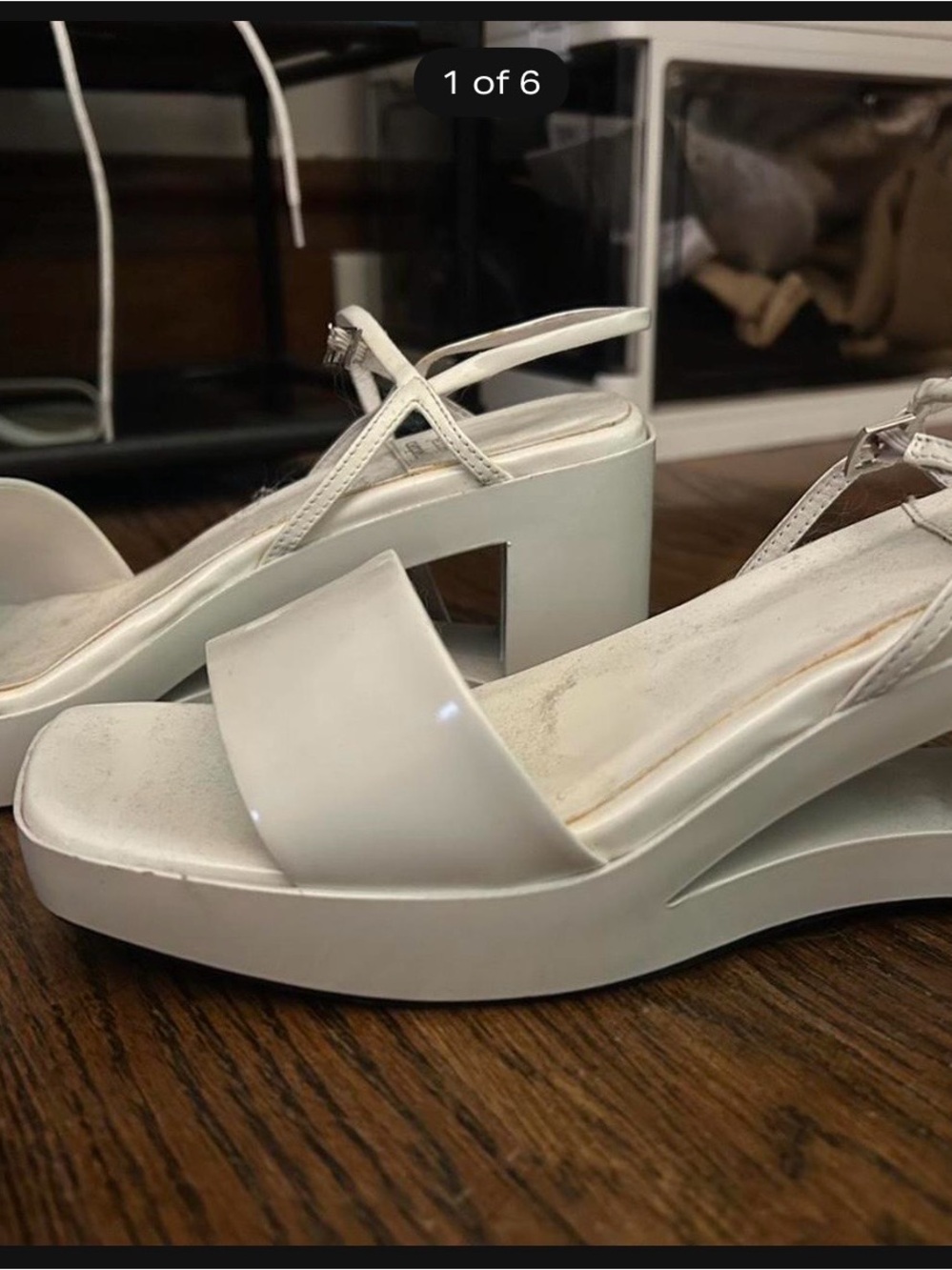 Jeffrey Campbell White Platform Slingback Sandals